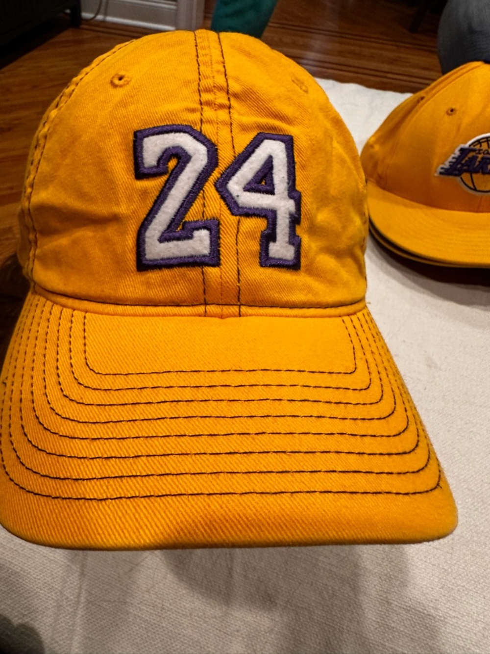 Kids Yellow Number 24 Baseball Cap